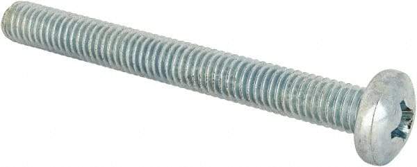 Value Collection - 3/8-16 UNC, 3-1/2" Length Under Head Phillips Drive Machine Screw - Pan Head, Grade J82 Steel, Zinc-Plated Finish, Without Washer - Eagle Tool & Supply