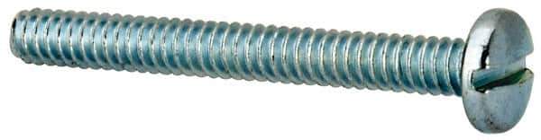Value Collection - #6-32 UNC, 1-1/4" Length Under Head Slotted Drive Machine Screw - Binding Head, Grade J82 Steel, Zinc-Plated Finish, Without Washer - Eagle Tool & Supply