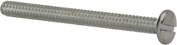 Value Collection - #6-32 UNC, 1-1/2" Length Under Head Slotted Drive Machine Screw - Binding Head, Grade J82 Steel, Zinc-Plated Finish, Without Washer - Eagle Tool & Supply
