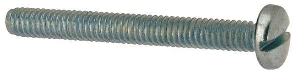 Value Collection - #8-32 UNC, 1-1/2" Length Under Head Slotted Drive Machine Screw - Binding Head, Grade J82 Steel, Zinc-Plated Finish, Without Washer - Eagle Tool & Supply