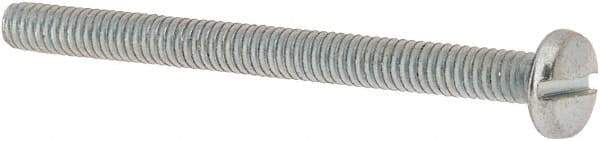 Value Collection - #8-32 UNC, 2" Length Under Head Slotted Drive Machine Screw - Binding Head, Grade J82 Steel, Zinc-Plated Finish, Without Washer - Eagle Tool & Supply