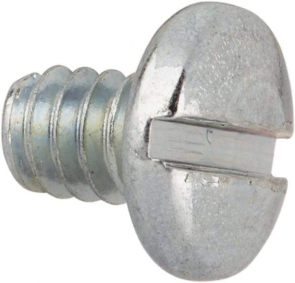 Value Collection - #10-24 UNC, 1/4" Length Under Head Slotted Drive Machine Screw - Binding Head, Grade J82 Steel, Zinc-Plated Finish, Without Washer - Eagle Tool & Supply
