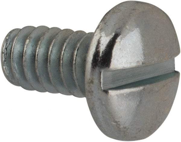 Value Collection - #10-24 UNC, 3/8" Length Under Head Slotted Drive Machine Screw - Binding Head, Grade J82 Steel, Zinc-Plated Finish, Without Washer - Eagle Tool & Supply