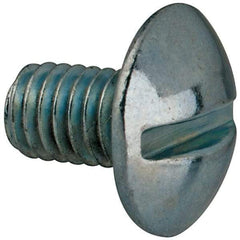 Value Collection - #10-32 UNF, 5/16" Length Under Head Slotted Drive Machine Screw - Truss Head, Grade J82 Steel, Zinc-Plated Finish, Without Washer - Eagle Tool & Supply