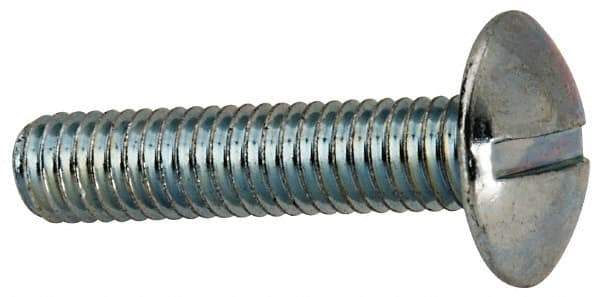 Value Collection - #10-32 UNF, 7/8" Length Under Head Slotted Drive Machine Screw - Truss Head, Grade J82 Steel, Zinc-Plated Finish, Without Washer - Eagle Tool & Supply