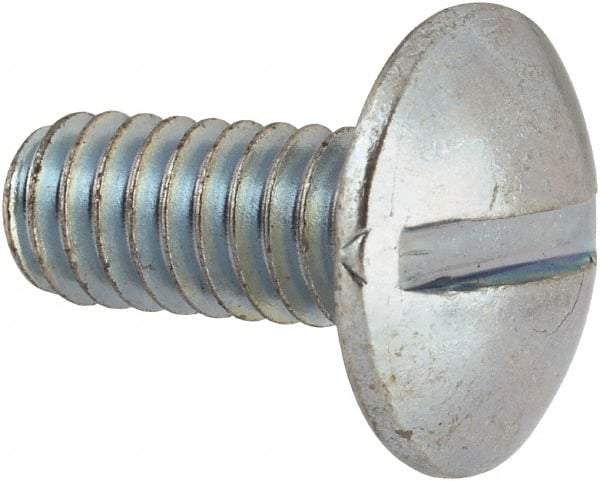 Value Collection - #12-24 UNC, 1/2" Length Under Head Slotted Drive Machine Screw - Truss Head, Grade J82 Steel, Zinc-Plated Finish, Without Washer - Eagle Tool & Supply
