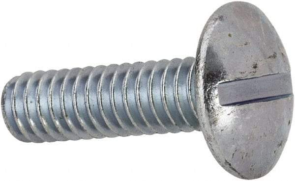 Value Collection - #12-24 UNC, 3/4" Length Under Head Slotted Drive Machine Screw - Truss Head, Grade J82 Steel, Zinc-Plated Finish, Without Washer - Eagle Tool & Supply