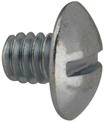 Value Collection - 1/4-20 UNC, 5/16" Length Under Head Slotted Drive Machine Screw - Truss Head, Grade J82 Steel, Zinc-Plated Finish, Without Washer - Eagle Tool & Supply