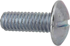 Value Collection - 5/16-18 UNC, 7/8" Length Under Head Slotted Drive Machine Screw - Truss Head, Grade J82 Steel, Zinc-Plated Finish, Without Washer - Eagle Tool & Supply