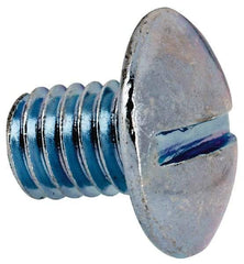Value Collection - 3/8-16 UNC, 1/2" Length Under Head Slotted Drive Machine Screw - Truss Head, Grade J82 Steel, Zinc-Plated Finish, Without Washer - Eagle Tool & Supply