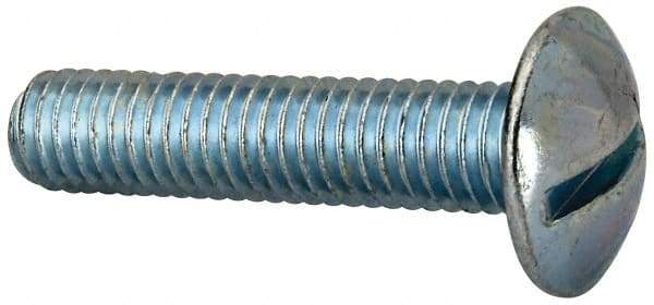 Value Collection - 3/8-16 UNC, 1-3/4" Length Under Head Slotted Drive Machine Screw - Truss Head, Grade J82 Steel, Zinc-Plated Finish, Without Washer - Eagle Tool & Supply