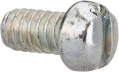 Value Collection - #3-48 UNC, 3/16" Length Under Head Slotted Drive Machine Screw - Fillister Head, Grade J82 Steel, Zinc-Plated Finish, Without Washer - Eagle Tool & Supply