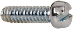 Value Collection - #3-48 UNC, 5/16" Length Under Head Slotted Drive Machine Screw - Fillister Head, Grade J82 Steel, Zinc-Plated Finish, Without Washer - Eagle Tool & Supply