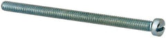 Value Collection - #8-32 UNC, 2-1/2" Length Under Head Slotted Drive Machine Screw - Fillister Head, Grade J82 Steel, Zinc-Plated Finish, Without Washer - Eagle Tool & Supply