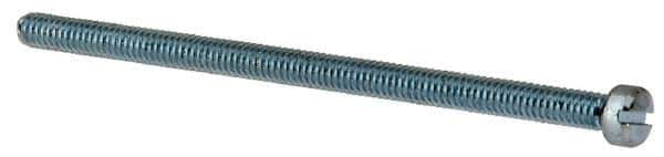 Value Collection - #8-32 UNC, 3" Length Under Head Slotted Drive Machine Screw - Fillister Head, Grade J82 Steel, Zinc-Plated Finish, Without Washer - Eagle Tool & Supply