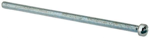 Value Collection - #8-32 UNC, 3-1/2" Length Under Head Slotted Drive Machine Screw - Fillister Head, Grade J82 Steel, Zinc-Plated Finish, Without Washer - Eagle Tool & Supply