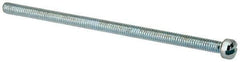 Value Collection - #8-32 UNC, 3-1/2" Length Under Head Slotted Drive Machine Screw - Fillister Head, Grade J82 Steel, Zinc-Plated Finish, Without Washer - Eagle Tool & Supply