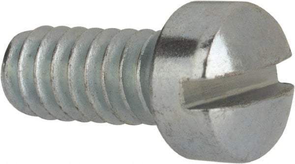 Value Collection - #10-24 UNC, 7/16" Length Under Head Slotted Drive Machine Screw - Fillister Head, Grade J82 Steel, Zinc-Plated Finish, Without Washer - Eagle Tool & Supply