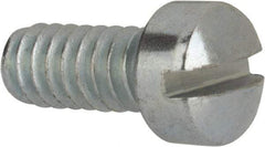 Value Collection - #10-24 UNC, 7/16" Length Under Head Slotted Drive Machine Screw - Fillister Head, Grade J82 Steel, Zinc-Plated Finish, Without Washer - Eagle Tool & Supply