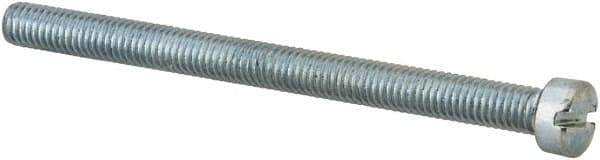 Value Collection - #10-32 UNF, 2-1/2" Length Under Head Slotted Drive Machine Screw - Fillister Head, Grade J82 Steel, Zinc-Plated Finish, Without Washer - Eagle Tool & Supply