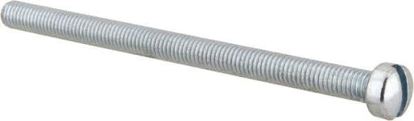 Value Collection - #10-32 UNF, 3" Length Under Head Slotted Drive Machine Screw - Fillister Head, Grade J82 Steel, Zinc-Plated Finish, Without Washer - Eagle Tool & Supply