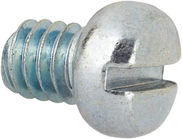 Value Collection - #12-24 UNC, 1/4" Length Under Head Slotted Drive Machine Screw - Fillister Head, Grade J82 Steel, Zinc-Plated Finish, Without Washer - Eagle Tool & Supply