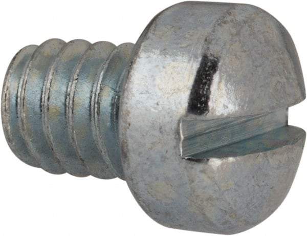 Value Collection - 1/4-20 UNC, 5/16" Length Under Head Slotted Drive Machine Screw - Fillister Head, Grade J82 Steel, Zinc-Plated Finish, Without Washer - Eagle Tool & Supply