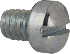 Value Collection - 1/4-20 UNC, 5/16" Length Under Head Slotted Drive Machine Screw - Fillister Head, Grade J82 Steel, Zinc-Plated Finish, Without Washer - Eagle Tool & Supply