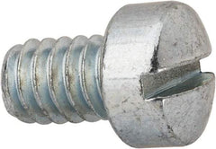 Value Collection - 1/4-20 UNC, 3/8" Length Under Head Slotted Drive Machine Screw - Fillister Head, Grade J82 Steel, Zinc-Plated Finish, Without Washer - Eagle Tool & Supply