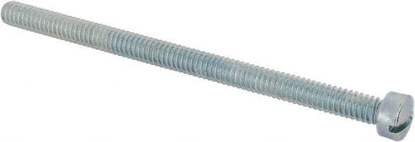 Value Collection - 1/4-20 UNC, 4" Length Under Head Slotted Drive Machine Screw - Fillister Head, Grade J82 Steel, Zinc-Plated Finish, Without Washer - Eagle Tool & Supply