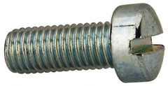 Value Collection - 1/4-28 UNF, 5/8" Length Under Head Slotted Drive Machine Screw - Fillister Head, Grade J82 Steel, Zinc-Plated Finish, Without Washer - Eagle Tool & Supply
