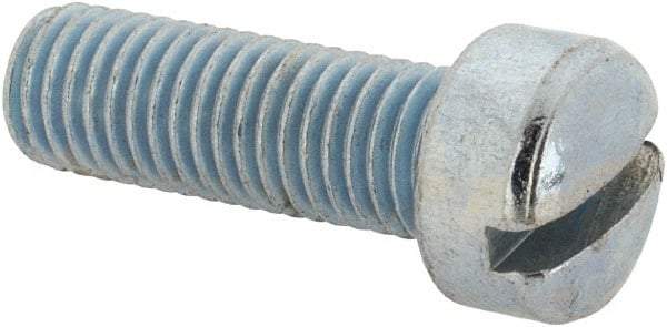 Value Collection - 1/4-28 UNF, 3/4" Length Under Head Slotted Drive Machine Screw - Fillister Head, Grade J82 Steel, Zinc-Plated Finish, Without Washer - Eagle Tool & Supply