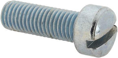 Value Collection - 1/4-28 UNF, 3/4" Length Under Head Slotted Drive Machine Screw - Fillister Head, Grade J82 Steel, Zinc-Plated Finish, Without Washer - Eagle Tool & Supply