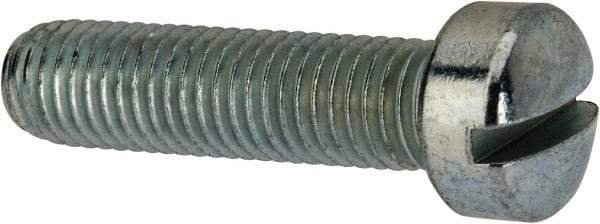 Value Collection - 1/4-28 UNF, 1" Length Under Head Slotted Drive Machine Screw - Fillister Head, Grade J82 Steel, Zinc-Plated Finish, Without Washer - Eagle Tool & Supply