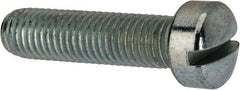 Value Collection - 1/4-28 UNF, 1" Length Under Head Slotted Drive Machine Screw - Fillister Head, Grade J82 Steel, Zinc-Plated Finish, Without Washer - Eagle Tool & Supply