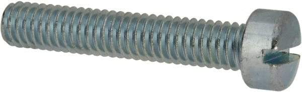 Value Collection - 5/16-18 UNC, 1-3/4" Length Under Head Slotted Drive Machine Screw - Fillister Head, Grade J82 Steel, Zinc-Plated Finish, Without Washer - Eagle Tool & Supply