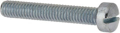 Value Collection - 5/16-18 UNC, 2" Length Under Head Slotted Drive Machine Screw - Fillister Head, Grade J82 Steel, Zinc-Plated Finish, Without Washer - Eagle Tool & Supply