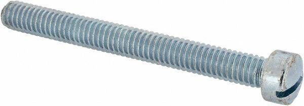 Value Collection - 5/16-18 UNC, 3" Length Under Head Slotted Drive Machine Screw - Fillister Head, Grade J82 Steel, Zinc-Plated Finish, Without Washer - Eagle Tool & Supply