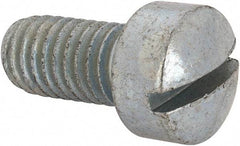 Value Collection - 3/8-16 UNC, 3/4" Length Under Head Slotted Drive Machine Screw - Fillister Head, Grade J82 Steel, Zinc-Plated Finish, Without Washer - Eagle Tool & Supply