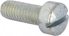Value Collection - 3/8-16 UNC, 1" Length Under Head Slotted Drive Machine Screw - Fillister Head, Grade J82 Steel, Zinc-Plated Finish, Without Washer - Eagle Tool & Supply