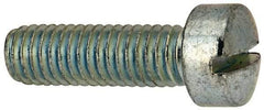 Value Collection - 3/8-16 UNC, 1-1/4" Length Under Head Slotted Drive Machine Screw - Fillister Head, Grade J82 Steel, Zinc-Plated Finish, Without Washer - Eagle Tool & Supply