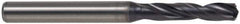 Kennametal - 0.6299" 140° Spiral Flute Solid Carbide Screw Machine Drill Bit - TiAlN Finish, Right Hand Cut, 65mm Flute Length, 115mm OAL, Standard Point, Straight Shank, Through Coolant - Eagle Tool & Supply