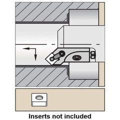 Kennametal - Right Hand, MSSN Toolholder Compatibility, SN.. Insert Compatibility, Indexable Turning Cartridge - Screw or Clamp Holding Method, 44mm OAL x 14mm OAH - Eagle Tool & Supply
