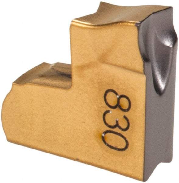 Iscar - TAG J IC830 Grade, 0.118" Cutting Width, Carbide Cutoff Insert - 6° Left Hand Lead Angle, 0.0079" Cnr Rad, TiAlN Coated, Single End - Eagle Tool & Supply
