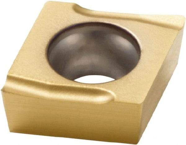 Seco - CCGT21.51 UX Grade CP500 Carbide Turning Insert - TiAlN/TiN Finish, 80° Diamond, 1/4" Inscr Circle, 3/32" Thick, 1/64" Corner Radius - Eagle Tool & Supply