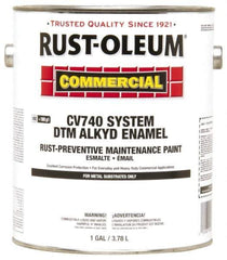 Rust-Oleum - 1 Gal Safety Red Gloss Finish Alkyd Enamel Paint - 278 to 509 Sq Ft per Gal, Interior/Exterior, Direct to Metal, <100 gL VOC Compliance - Eagle Tool & Supply