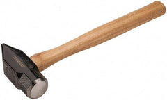 Paramount - 3 Lb Head Blacksmith's Hammer - 14-1/2" OAL, 12" Long Wood Handle, 2-1/4" Face Diam - Eagle Tool & Supply