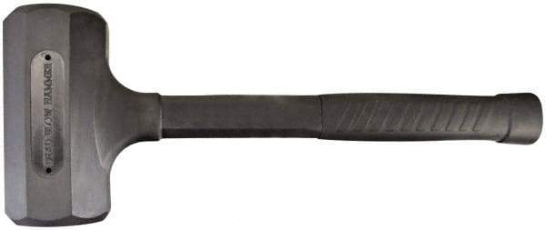 Paramount - 52 oz Head 2-1/8" Face Diam Rubber Dead Blow Hammer - 14-5/8" OAL, Rubber-Covered Steel Handle - Eagle Tool & Supply