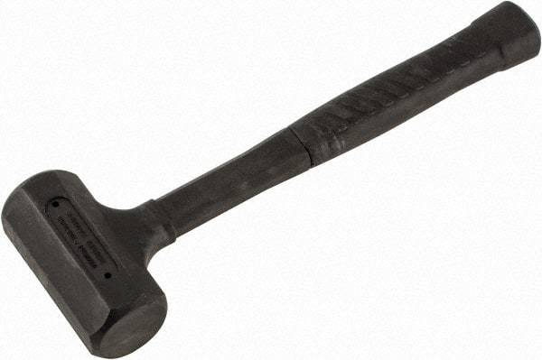 Paramount - 18 oz Head 1-1/2" Face Diam Rubber Dead Blow Hammer - 11-1/4" OAL, Rubber-Covered Steel Handle - Eagle Tool & Supply