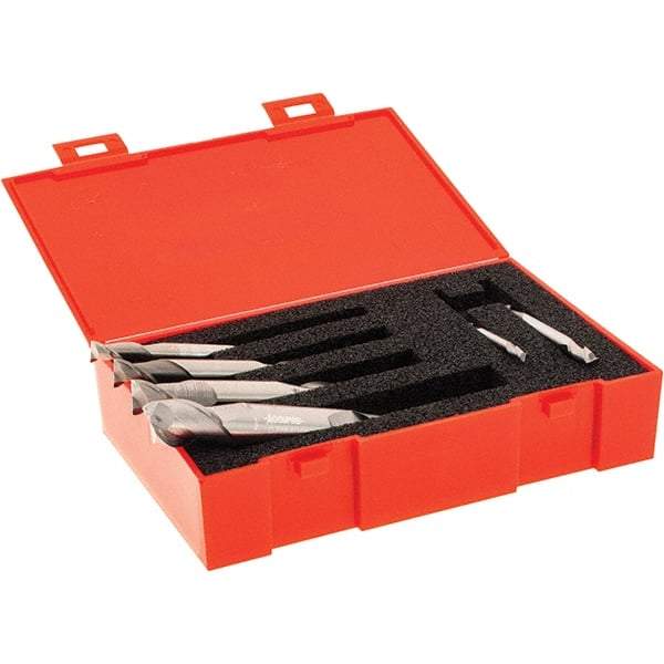 SGS - 1/8 to 1/2", 2 Flute Square End Mill Set - Uncoated, Solid Carbide, Double End, 1/8, 3/16, 1/4, 5/16, 3/8, 1/2" Shank Diam, Centercutting - Eagle Tool & Supply